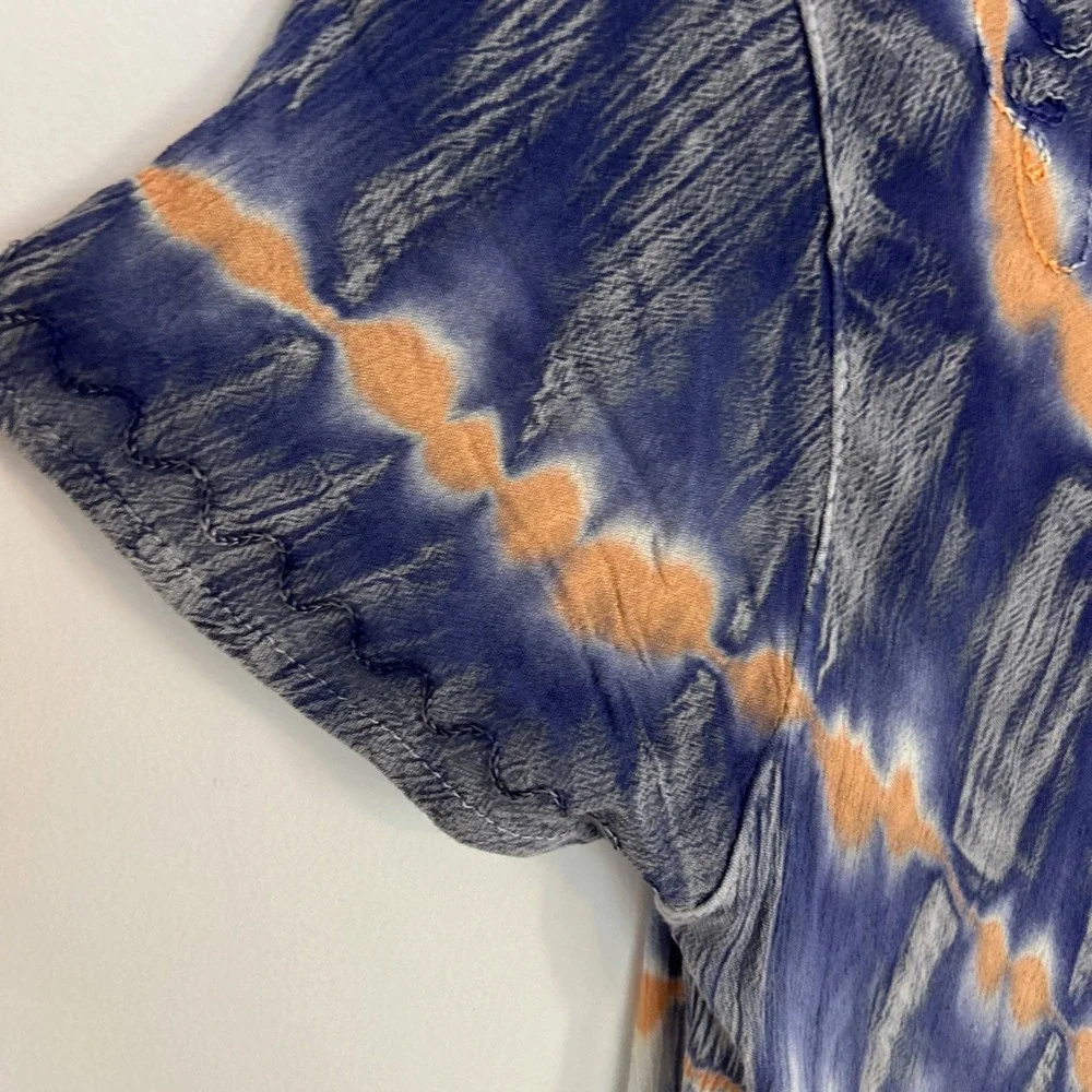 Hippie Hobo Dress India Boutique One Size Tie-Dye Multicolor, Short Sleeve